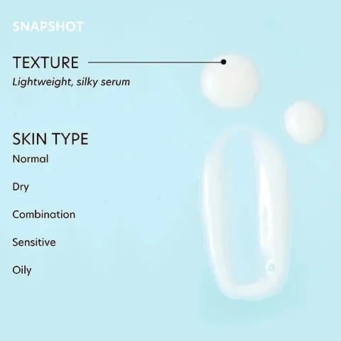 Image 1, SNAPSHOT TEXTURE Lightweight, silky serum SKIN TYPE Normal Dry Combination Sensitive Oily Image 2, Sodium Hyaluronate CoQ10 Panthenol Honeysuckle Flower Extract Green Tea Leaf Extracts HOLIFROG GALILEE Antioxidant Dewy Drop Goutte fraiche antioxydant Squalane