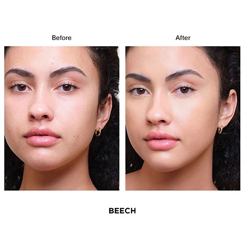 image 1, before and after. image 2, swatches of birch, creme, cotton, silk, oat, cedar, pearl, fawn, sepia, apricot, beech, sienna, topaz, dune, flax, maple, umber, teak, brandy, velvet, mocha and anise on three different skin tones. image 3, find your shade. VANISH AIRBRUSH CONCEALER Full coverage natural, airbrushed finish 1 Birch Fair Neutral Undertone 1.5 Creme Fair Cool Undertone 2 Cotton Fair Warm Undertone 3 Oat Light Warm Undertone 3.5 Cedar Light Cool Undertone 2.5 Silk Light Cool Undertone Light Medium Cool Undertone 4.5 Fawn Light Medium Warm Undertone 5 Sepia Light Medium Neutral Undertone 5.5 Apricot Medium COOI Undertone AMBIENT SLOW GLOW FOUNDATION Medium, buildable coverage natural, soft glow finish 1.5 2 2 3.5 3 4 4.5 5.5 6 5 VEIL HYDRATING SKIN TINT Sheer coverage dewy finish 2 3 4 5 6