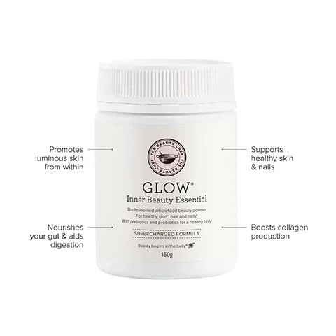 Promotes luminous skin from within, Nourishes your gut & aids digestion, Bio-fermented wholefood beauty powder For healthy skin', hair and nails* With prebiotics and probiotics for a healthy belly, Supports healthy skin & nails, Boosts collagen production