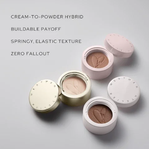 cream to powder hybrid. buildable payoff. spriny, elastic texture. zero fallout.
