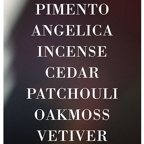 Image 1 - The image features a blurred background with vertical text listing various aromatic substances: PIMENTO, ANGELICA, INCENSE, CEDAR, PATCHOULI, OAKMOSS, VETIVER.
Image 2 - The image features a close-up of a man’s neck and shoulder, wearing a white knit sweater, with the text FRENCH LOVER prominently displayed in white, and additional text reading A PERFUME COMPOSED BY PIERRE BOURDON and EDITIONS DE PARFUMS FREDERIC MALLE No. 15/23 at the bottom.