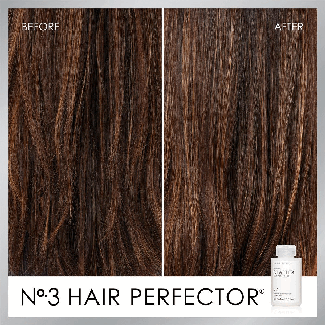 Image 1- No3 Hair Protector Before/After. Image 2- No3 Hair Protector Before/After. Image3-PROTECT,After you wash your hair: No.9 Bond Protector Nourishing Hair Serum Protects hair for satin shine and style memory. REPAIR, Before you wash your hair: No.3 Hair PerfectorTM Reduces breakage and visibly strengthens hair. Image 4- Hair cuicle before/after. Image 5-THE ENVIRONMENT COMES FIRST,Together with our updated carbon negative footprint from 2015 to 2021,We ELIMINATE, We SAVE, WE PROTECT, 35mm, 44k, 57mm, Pounds of GHG from being emitted to the environment,Gallons of water from being wasted, Trees from being deforested. Image 6-All Hair Types PH Balanced, Vegan, Cruelty Free, Gluten Free, Nut Free, Paraben Free, Phthalates Free, Phosphate Free, Sulfate Free.
