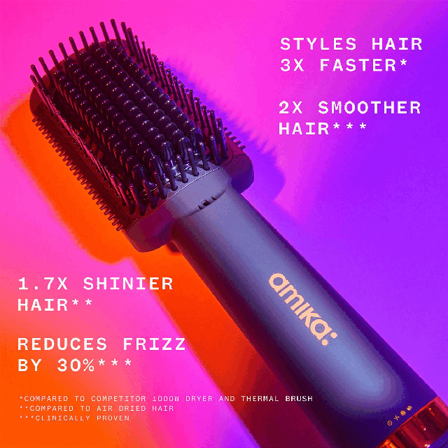 amika Double Agent 2-in-1 Straightening Blow Dry Brush Cult Beauty