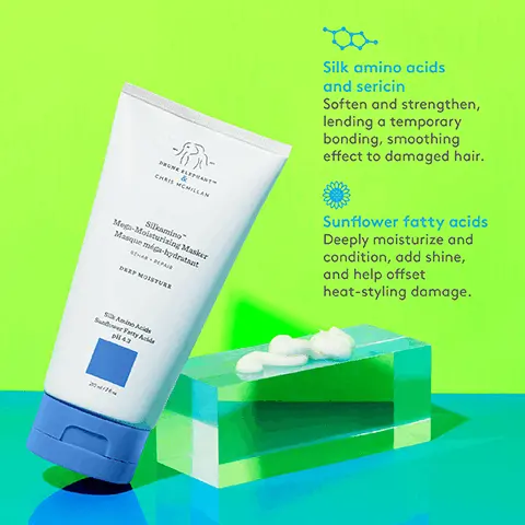 Image 1, Silk amino acids and sericin Soften and strengthen, lending a temporary bonding, smoothing effect to damaged hair. CHRIS MCMILLAN SilkaminoTM Mega-Moisturizing Masker Masque méga-hydratant DEEP MOISTURE Sower Fatty Ac Amino Acids 43 Sunflower fatty acids Deeply moisturize and condition, add shine, and help offset heat-styling damage. 2 Image 2, in moisture we trust An entire line of hair care that nourishes the scalp and moisturizes the hair, leaving even the most damaged strands smoother and softer. CLEANSE AND NOURISH DEEPLY CONDITION REPLENISH AND PROTECT Image 3, face-off CONDITIONER + HAIR MASK EDITION Silkamino Mega-Moisturizing Masker KEY INGREDIENTS Silk amino acids + sunflower fatty acids PERFECT WHEN YOU... Need an intensely nourishing conditioning treatment to repair, replenish, and seal in moisture and restore shine Cocomino Marula Cream Conditioner KEY INGREDIENTS Marula butter + coconut amino acid blend PERFECT WHEN YOU... Want to soften hair, fight frizz, and give visible body and bounce