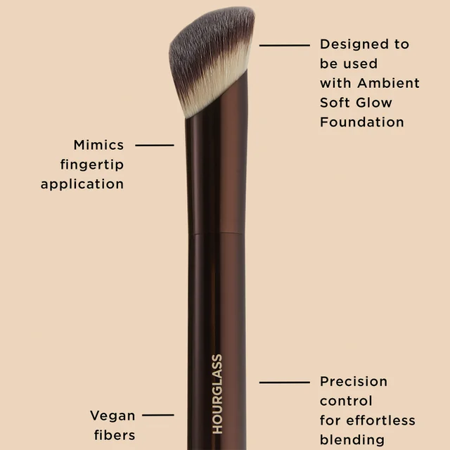 Designed to be used with Ambient Soft Glow Foundation, Mimics fingertip application, Vegan fibers, Precision control for effortless blending
