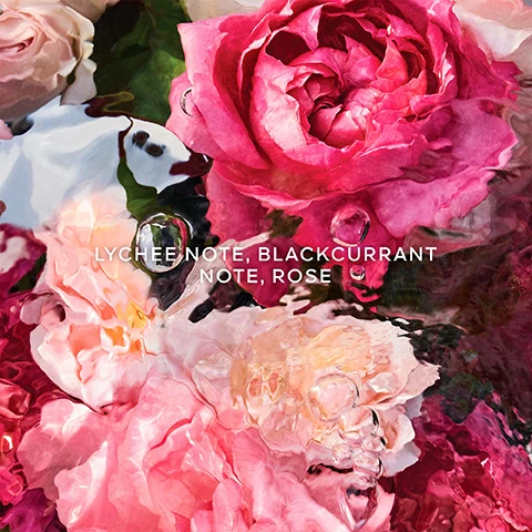 Image 1, lychee, blackcurrant note and rose. image 2, up to 95% natural origin. infinitely refillable. organic beetroot alcohol. aqua allegoria collection. 90% to 95% ingredients of natural origin in accordance with the ISO 16128 calculation including water.