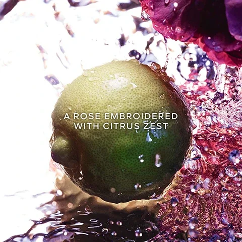 a rose embroidered with citrus zest