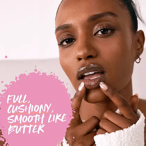 Image 1, full, cushiony, smooth like butter. Image 2, before and after. Image 3, 7 times more lip boosting actives. peptides, hyaluronic acid, plump oleoctif, concentrated fatty acids, clean plus vegan *when compared to Kosas Wet Lip Oil Gloss. Image 4, Apply whenever your lips need a boost. Image 5, no sting just plump and juicy. Image 6, 94% agreed my lips are more moisturised, smoother, softer, less flaky, less irritated, soothed. Image 7, plump plus juicy lip line up. plump plus juice lip booster treatment, hotliner hyaluronic acid contouring lip liner, wet lip oil treatment gloss.