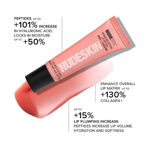 PEPTIDES UP TO +101% INCREASE IN HYALURONIC ACID, LOCKS IN MOISTURE UP TO +50%. ENHANCE OVERALL LIP MATRIX UP TO +130% COLLAGEN I. UPTO +15% LIP PLUMPING INCREASE PEPTIDES INCREASE LIP VOLUME. HYDRATION AND SOFTNESS. AVOCADO BUTTER, 2% TRIPEPTIDE COMPLEX, SHEA BUTTER. BEFORE, AFTER CANDY KISS HYDRATING + LIP PLUMPING. 86% OF CONSUMERS AGREED THAT THEIR LIPS LOOKED JUICIER AFTER FIRST USE, 100% OF CONSUMERS AGREED THAT THEIR LIPS FELT MOISTURIZED AFTER FIRST USE, 100% OF CONSUMERS AGREED THAT THEIR LIPS FELT SOFT AFTER FIRST USE. WHY IT WORKS, HYDRATING PEPTIDE LIP BUTTER, AVOCADO BUTTER Antioxidant HYDRATES, SOFTENS + SHEA BUTTER Vitamin A & E SOOTHES, PROTECTS + 2% TRIPEPTIDE COMPLEX Peptides PLUMPING, VOLUME, LOCK IN MOISTURE. 3-in-1 Lip Butter, Hydrating + Plumping + Gloss. CLEAR GLOSS, DOLCE NUDE, CANDY KISS, SUGAR PLUM.
