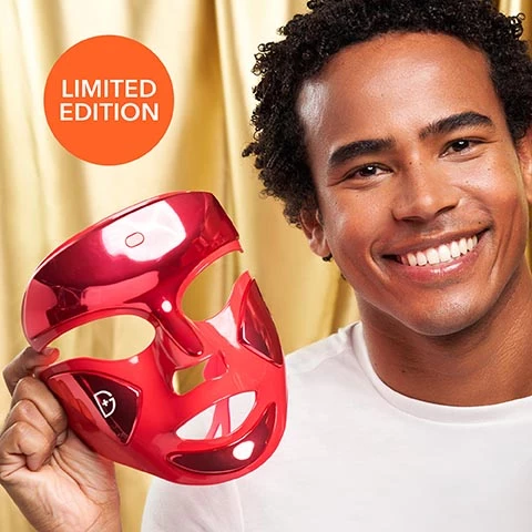 Image 1, limited edition. image 2, drx spectralite face ware pro before and after 4 weeks. clinically proven to clear acne and reduce inflammation. image 3, drx spectralite face ware pro before and after 4 weeks. image 4, charge your device with a USB charing cord (included) and standard universal USB_A power adapter (not included)/ full charged device = 8 to 10 treatments. image 5, USB port connector, on/off button and power indicator light. adjustable strap. image 6, LED in your routine. step 1 = cleanser. step 2 - LED. step 3 = peel. step 4 = serum. step 5 = eye product. step 6 = moisturiser. step 7 = sun screen.