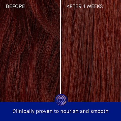 Image 3 - A side-by-side comparison showing hair texture labeled BEFORE on the left with frizzy strands, and AFTER 4 WEEKS on the right with smooth, straight strands, with text below stating Clinically proven to nourish and smooth.
Image 4 - Image shows two haircare products from Augustinus Bader, with text indicating clinically proven results: hair frizz reduced by 78%, hair shine increased by 76%, and hair build-up reduced by 95%.
Image 5 - Image of two hair care products from Augustinus Bader submerged in water with ratings: 97% agree hair is deeply nourished, 99% agree hair is softer and smoother, 96% agree frizz is visibly reduced/tamed, and 98% agree shine is visibly increased.
Image 6 - A blue tube of Augustinus Bader conditioner is shown on a gradient background with a creamy substance next to it, featuring text that includes TFC8®, A proprietary technology that creates the optimal environment for skin cellular renewal, Peptide Protein Complex, Helps restore hair from UV and oxidative damage, improve moisture, and enhance shine, Biolipid Complex, Helps to hydrate, condition and smooth hair, Rice Protein Complex, Helps restore brittle, damaged locks, and information about the product’s size, 150 ml 5 fl. oz.
Image 7 - Image shows a three-step hair treatment process with a focus on application. Step 1 shows a person applying a product to clean, damp hair, Step 2 demonstrates using a comb to distribute the product, and Step 3 features a person rinsing their hair, with additional text reading AB Insider Tip: Wear as an overnight hair mask for even deeper nourishment, restoration, and more shine.
Image 8 - Image shows two product tubes with descriptions: The left is The Conditioner with a lightweight cream texture, key benefits of hydrating and volumizing, concerns about thinning, shedding, breakage, and dryness, ideal for finer hair types; the right is The Rich Conditioner with a rich silky texture, key benefits of nourishing and restoring, concerns about dryness, damage, breakage, split ends, shine, frizz, and shedding, ideal for thicker hair types.
Image 9 - A list of hair care products titled The Routine, featuring four steps: 1. Cleanse, with THE RICH SHAMPOO; 2. Condition, with THE RICH CONDITIONER; 3. Renew, with THE SCALP TREATMENT; and 4. Revitalize, with THE LEAVE IN-HAIR TREATMENT.