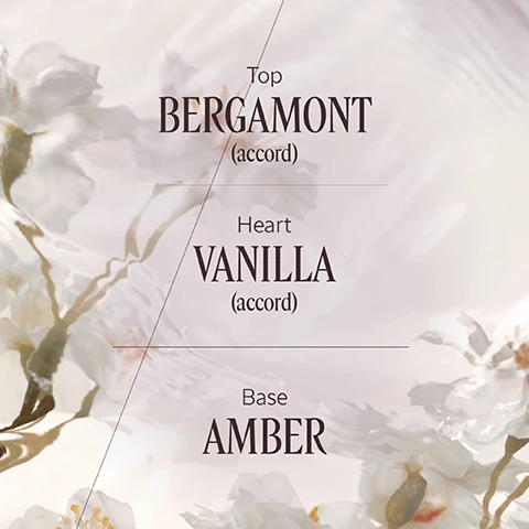 Image 3 - A light background with white flowers in soft focus and a diagonal line structure displays text listing fragrance notes: Top BERGAMOT (accord), Heart VANILLA (accord), Base AMBER. Image 4 - A white LOccitane spray bottle with a silver top sits on a reflective surface, with a soft focus background showing a white peony flower on the left and a comb on the right, displaying the text Start your day almond-kissed AMANDE BRUME DELICIEUSE CORPS ET CHEVEUX BODY & HAIR DELIGHTFUL MIST PARFUMANT PERFUMING LOCCITANE EN PROVENCE 12M 100 ML 04100 Manosque - France - Made in France 3.3 FL OZ LOCCITANE. Image 5 - A person holds a white LOccitane Amande spray bottle, displaying the text AMANDE BRUME DELICIEUSE CORPS ET CHEVEUX BODY & HAIR DELIGHTFUL MIST PARFUMANT PERFUMING LOCCITANE EN PROVENCE 12 M 100 ML 04100 Manosque - France - Made in France 3.3 FL.OZ, with the overlay text Light, Non-sticky Formula at the bottom. Image 6 - A clear glass pitcher filled with ice water, submerging a bottle of LOccitane Delightful Mist, sits beside a smaller glass of water on a light surface with a blurred blue background, featuring text that reads BRUME DELICIEUSE CORPS ET CHEVEUX BODY & HAIR DELIGHTFUL MIST PARFUMANT PERFUMING LOCCITANE EN PROVENCE and OUR VERSION OF A SUMMER SPRITZ.