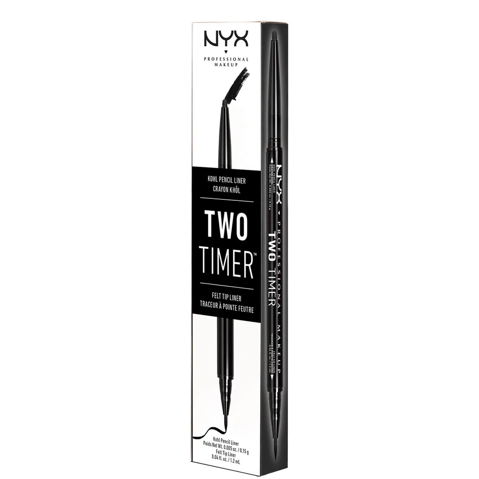 NYX Professional Makeup Two Timer - Dual Ended Eyeliner - Jet Black Image 1