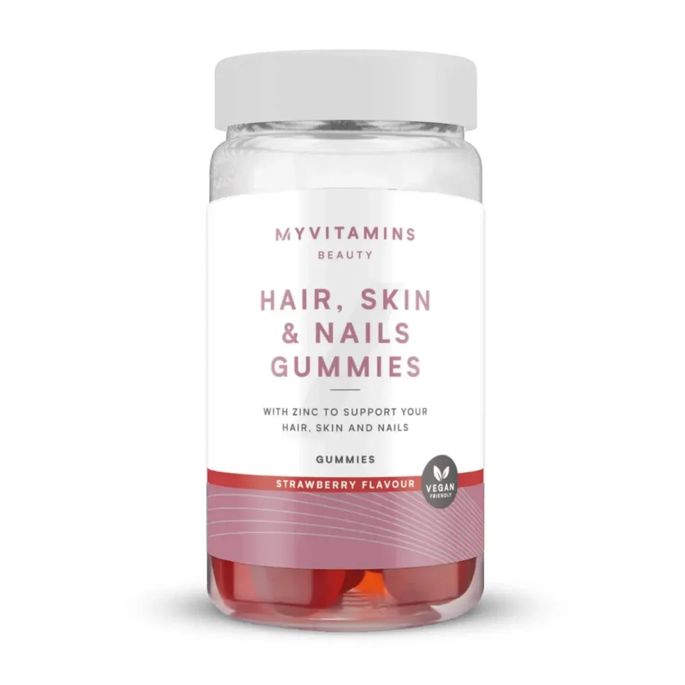 Myvitamins Vegan Hair Skin Nails Gummies, Strawberry, 60 Gummies Image 1