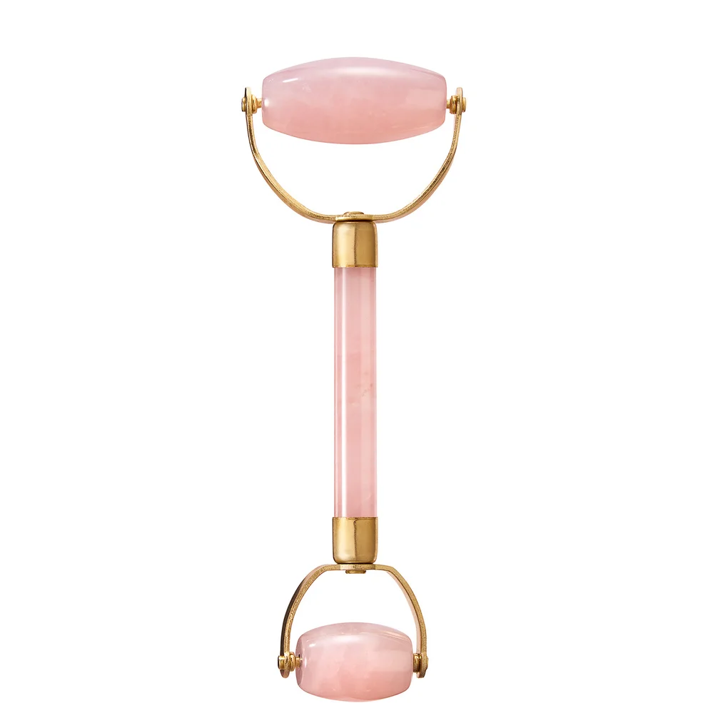 White Lotus A Grade Rose Quartz Facial Roller (Double) Image 1