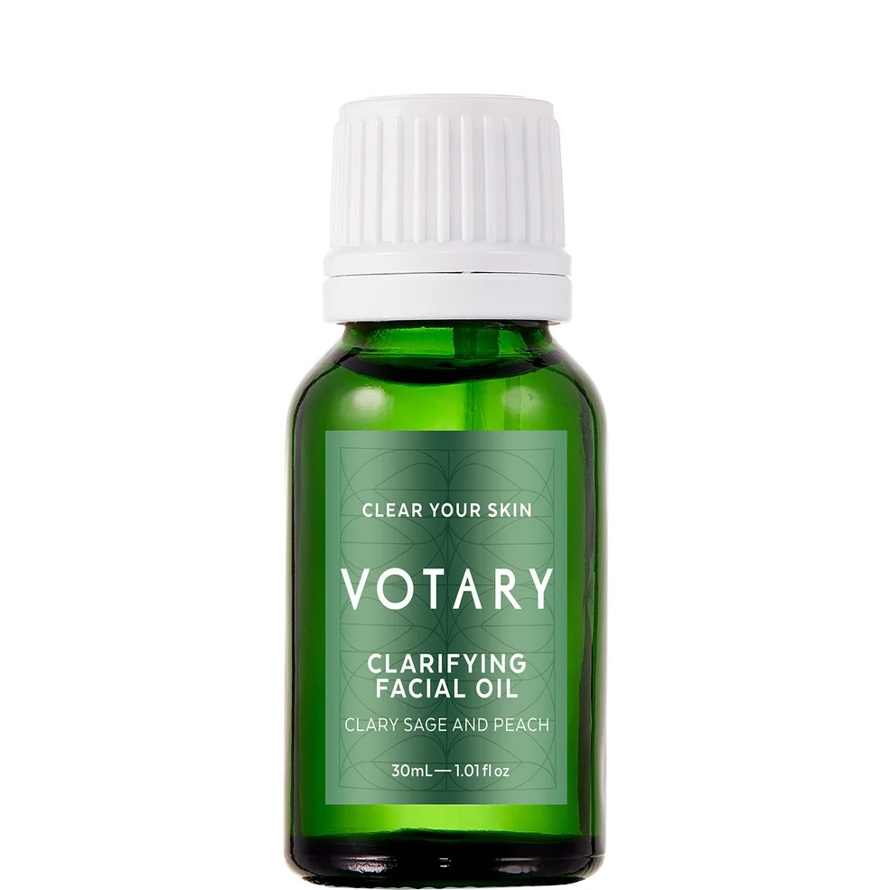 VOTARY Clarifying Facial Oil - Clary Sage and Peach Image 1