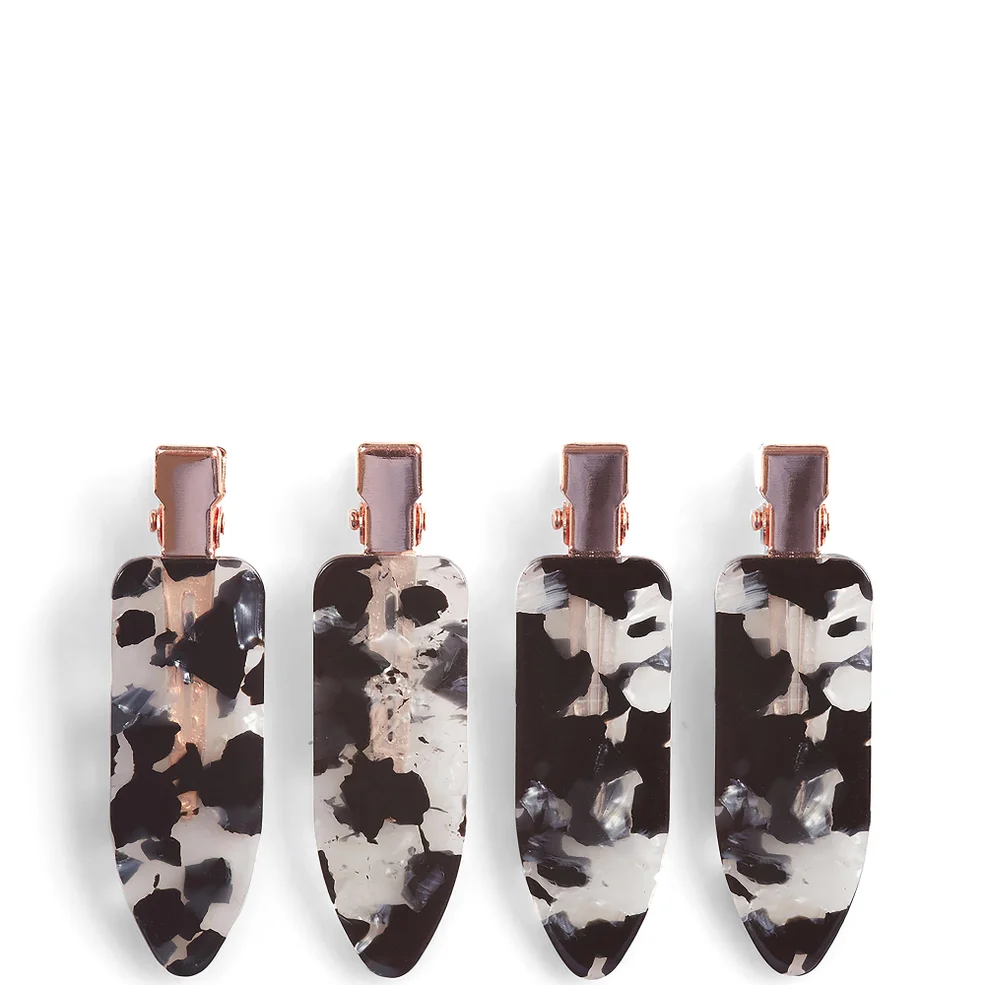 Kitsch Creaseless Clips 4 Piece Set - Black Terrazzo Image 1
