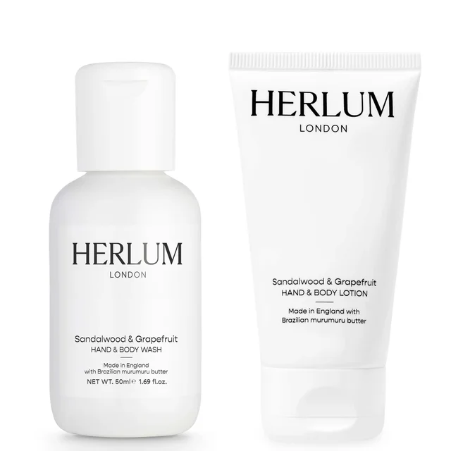 Herlum Hand and Body Wash and Lotion Duo - Sandalwood and Grapefruit 50ml (Worth £22.00)