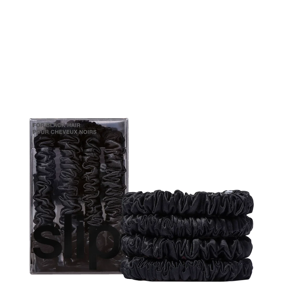 Slip Pure Silk Skinny Scrunchies - Black Image 1