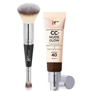 IT COSMETICS CC+ Nude Glow and #7 Foundation Brush - Deep Mocha
