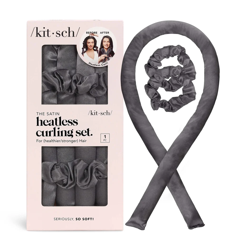 Kitsch Satin Heatless Curling Set - Charcoal Image 1