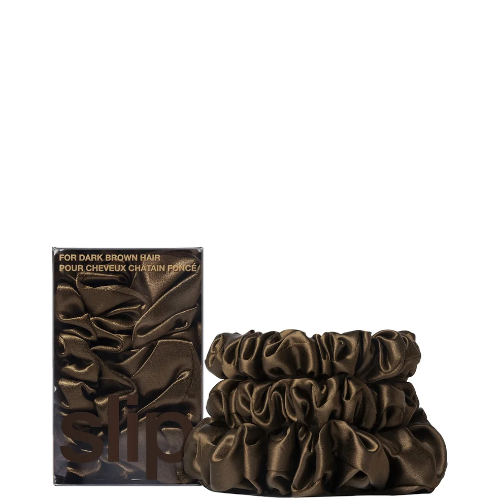 Slip Pure Silk Back To Basics Assorted Scrunchie Set - Dark Brown Image 1