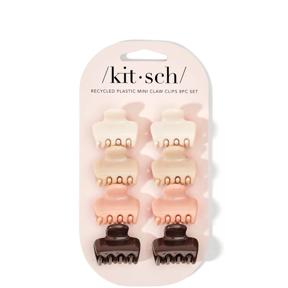 Kitsch Mini Puffy Rosewood Claw Clips 8 Piece Set Image 1