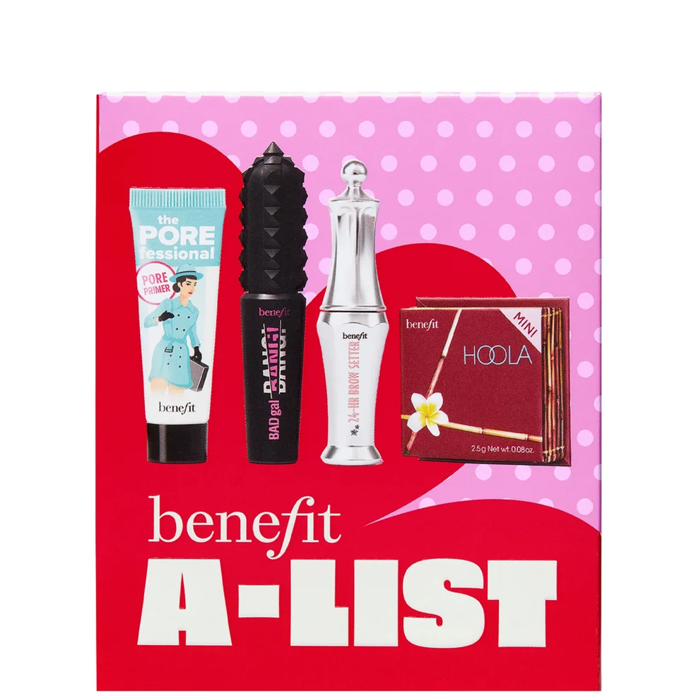 benefit A-List Full Glam Kit: Badgal Bang Mascara, Hoola Bronzer, Porefessional Primer and 24hr Brow Setter Gift Set (Worth £62) Image 1
