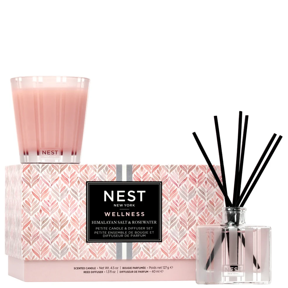 NEST New York Himalayan Salt & Rosewater Petite Candle and Petite Reed Diffuser Set Image 1