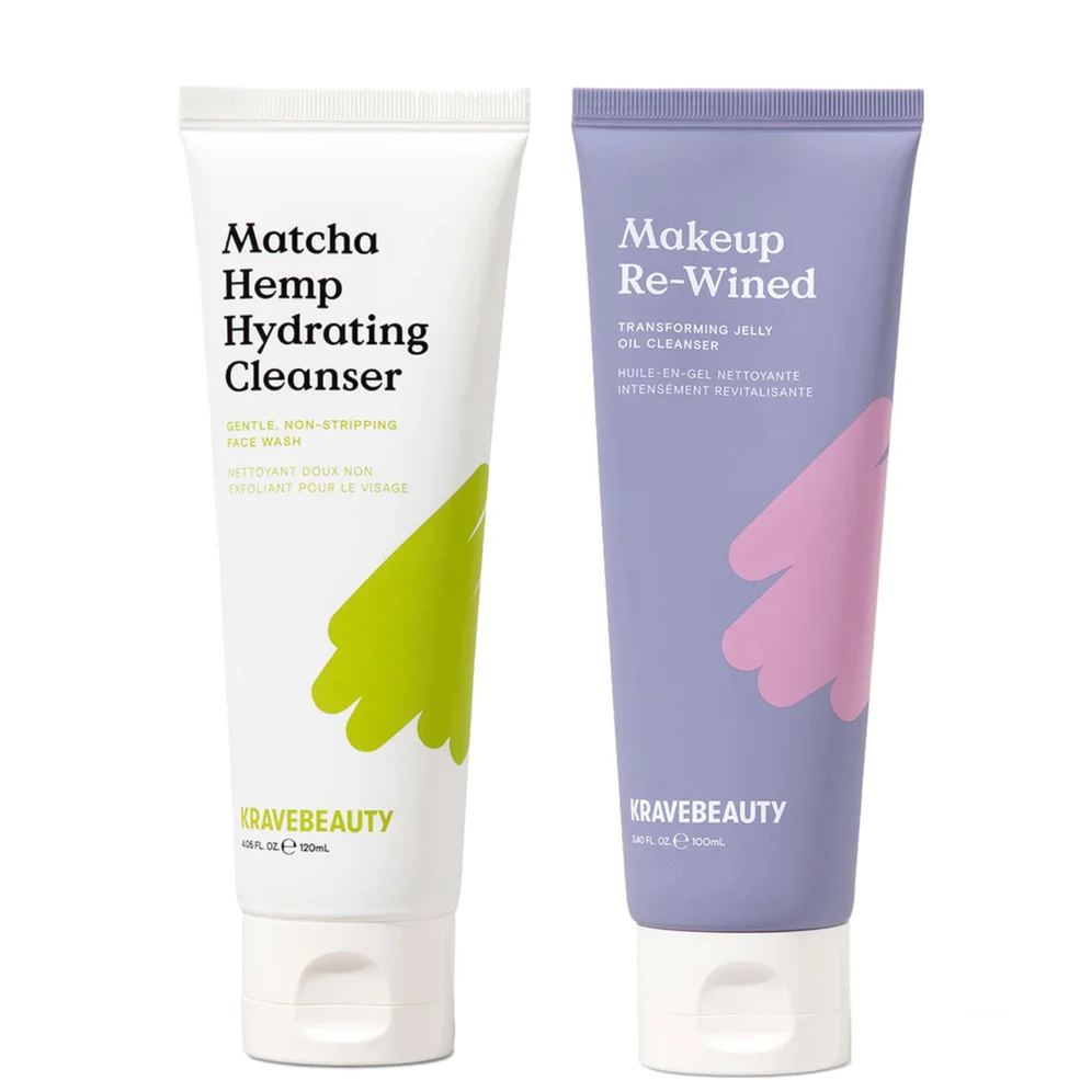 KraveBeauty Matcha Hemp Hydrating Cleanser 120ml + Makeup Re-Wined 100ml (Worth £41) Image 1