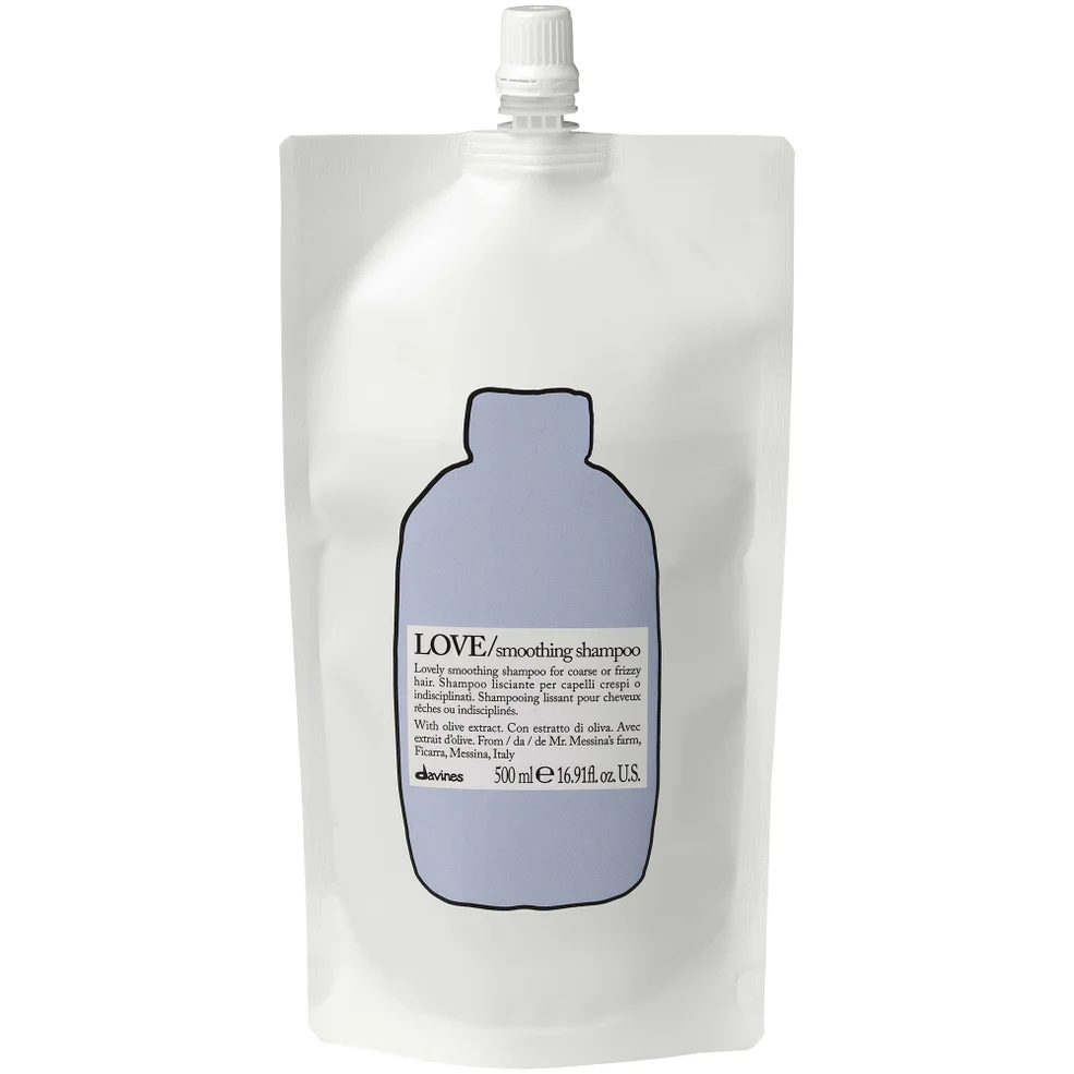 Davines Love Smooth Shampoo 500ml Refill Pouch Image 1