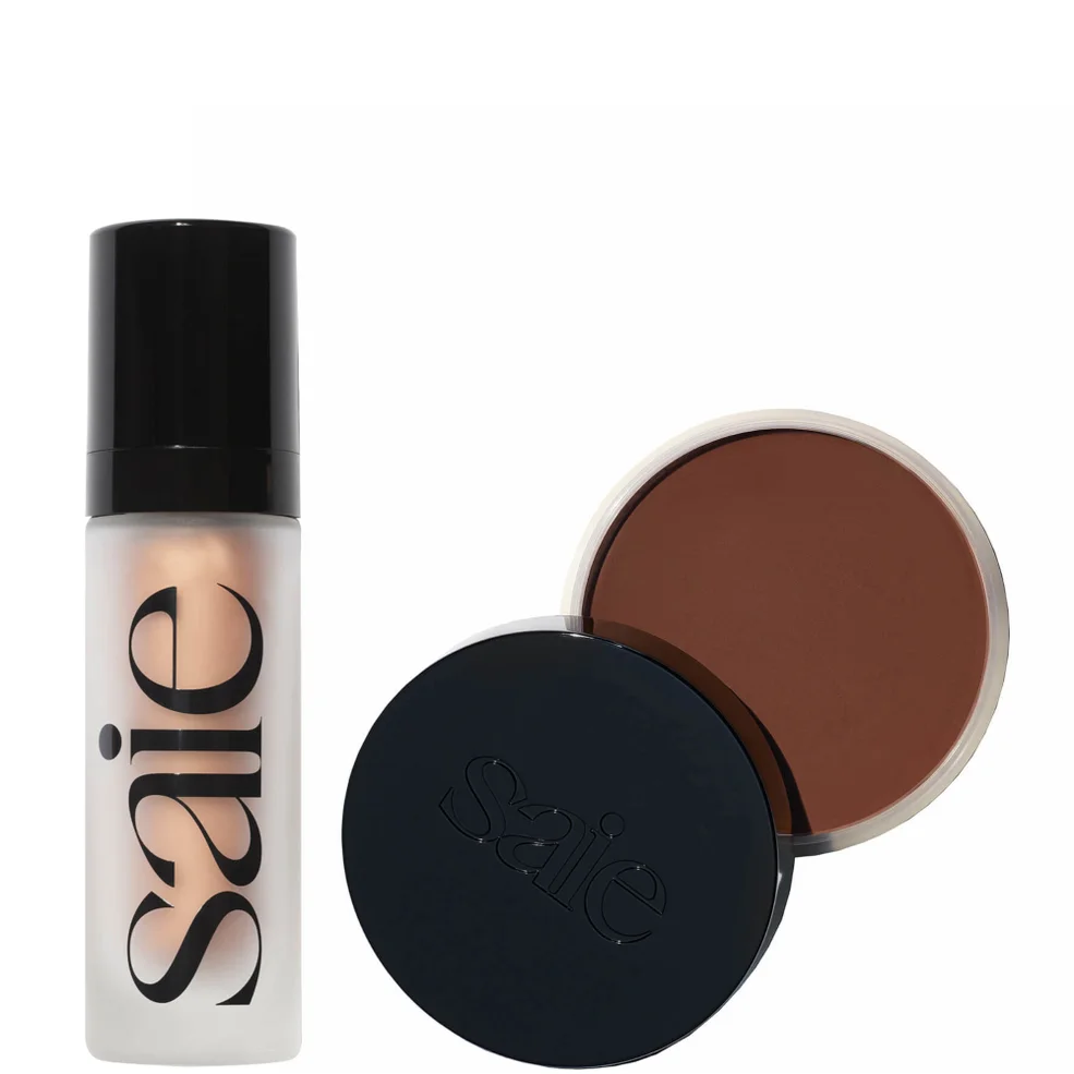 Saie Sun Stack - Super Glowy Gel 30ml and Melt Natural Cream Bronzer 30ml (Various Shades) Image 1