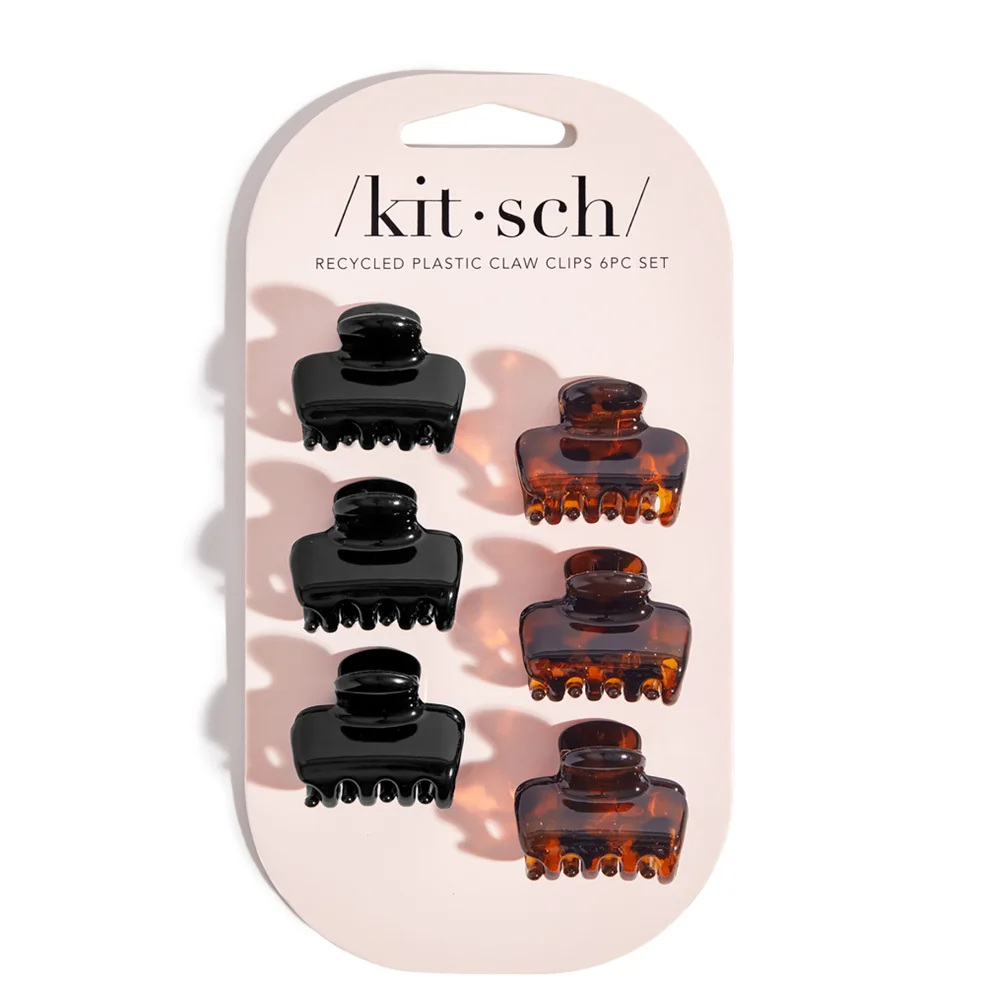 Kitsch Recycled Plastic Mini Puffy Claw Clips 6pc Set Image 1