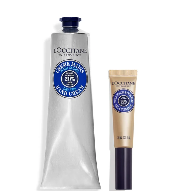 L'Occitane Shea Butter Bundle - Nail and Cuticle Oil with Shea Butter Hand Cream