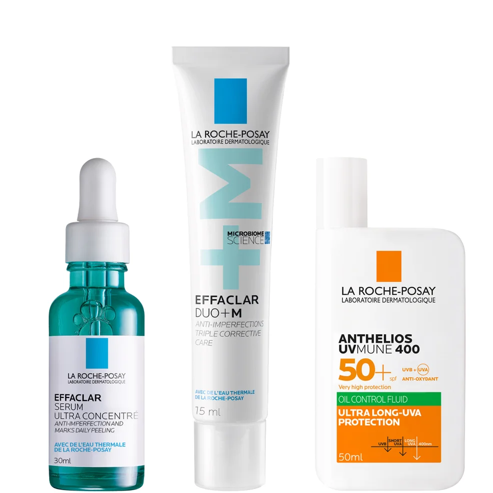 La Roche-Posay Breakout-Fighting and Post-Acne Mark Set: Effaclar Serum, Duo+M Anti Blemish Corrective Care and SPF50+ Image 1