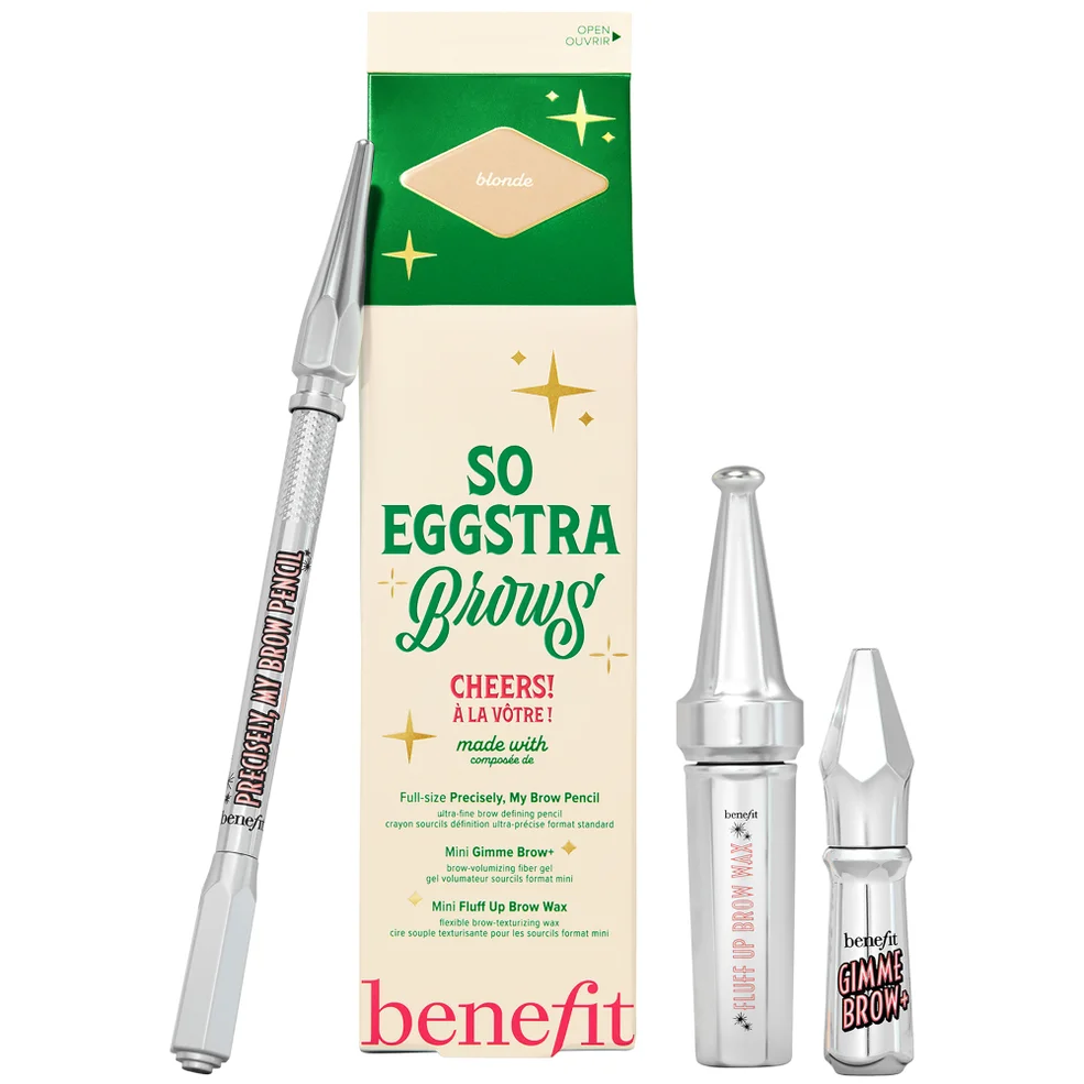 benefit So Eggstra Brows Precisely, My Brow Eyebrow Pencil, Fluff Up Brow Wax & Gimme Brow+ Gel - Light Brown Image 1