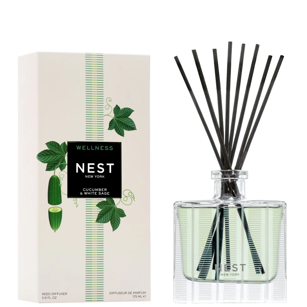 Sage Reed Diffuser Mrp NEST New York Cucumber and White Sage Reed Diffuser 175ml | Cult Beauty
