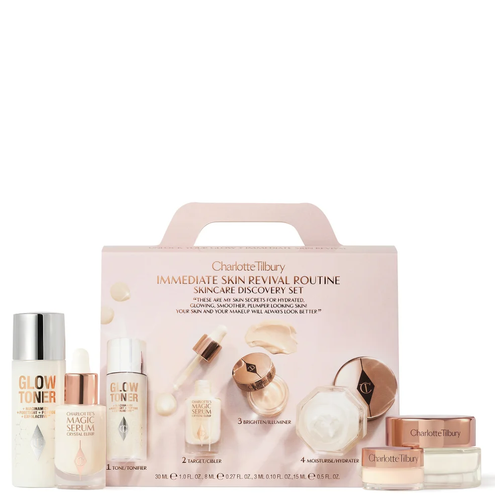 Charlotte Tilbury Immediate Skin Revival Routine - Skincare Discovery Set (Worth £130 30.8% Saving) Image 1