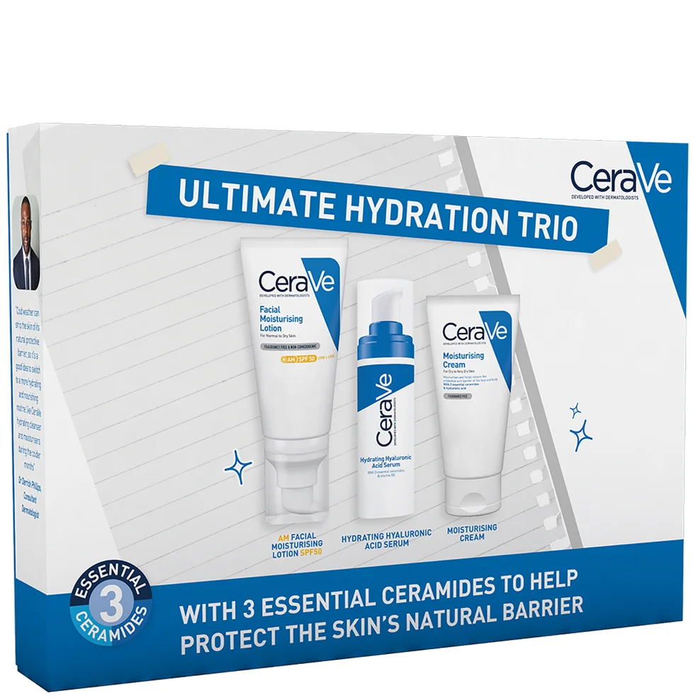 CeraVe Ultimate Hydration Routine: Moisturiser, SPF and Hyaluronic Acid Serum Set Image 1