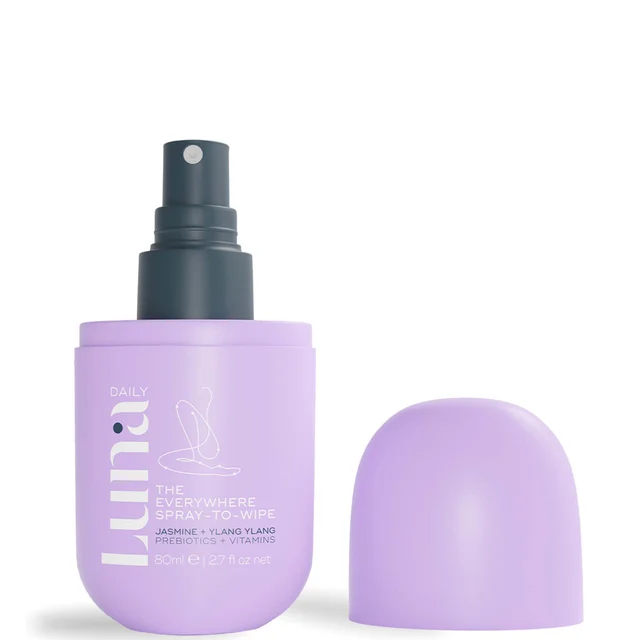 Luna Daily The Everywhere Spray-To-Wipe - pH-balancing Body Cleansing Spray with Prebiotics, Jasmine & Ylang Ylang 80ml