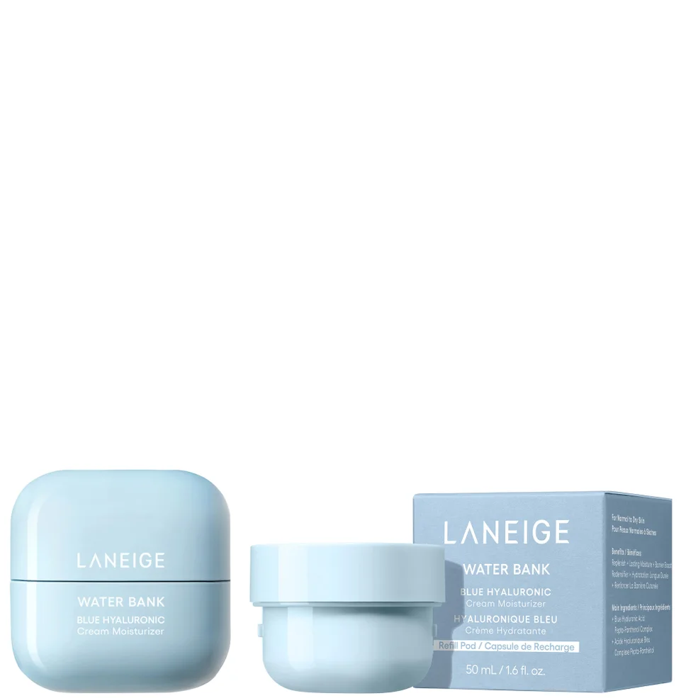 LANEIGE Water Bank Blue Hyaluronic Acid Cream Moisturiser 50ml + Refill 50ml Bundle Image 1
