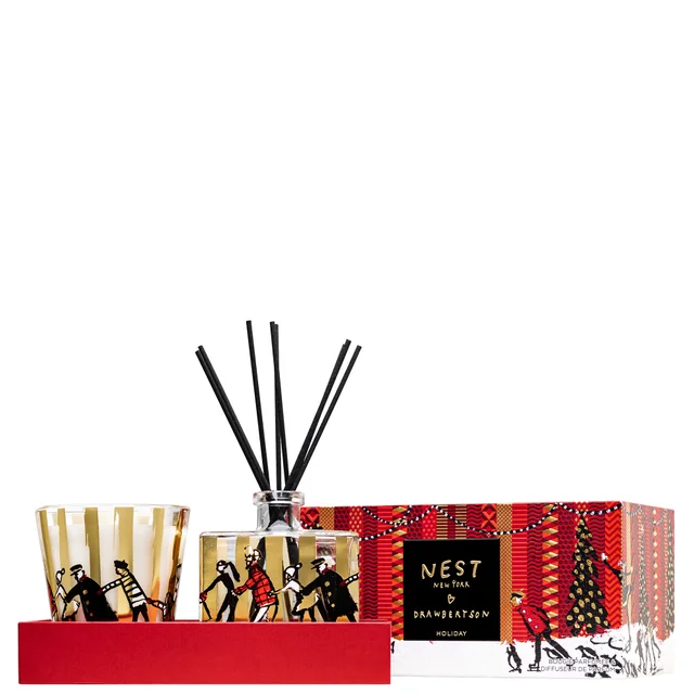 NEST New York  Drawbertson Holiday Classic Candle & Diffuser Set (Worth £115.00)