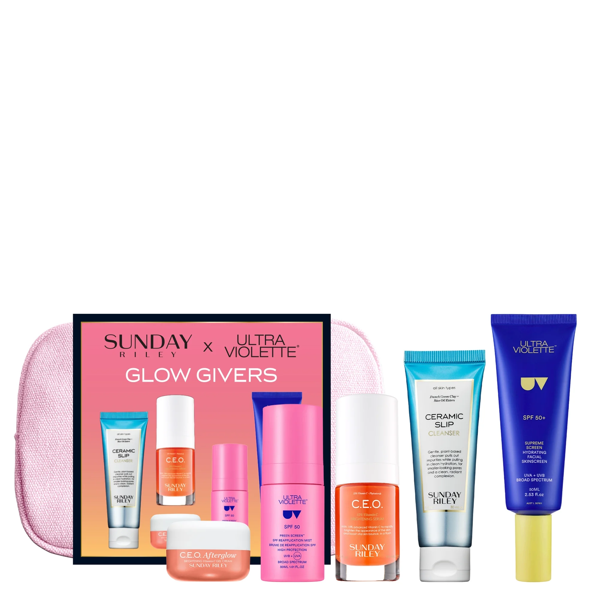 Sunday Riley Susncreen Sunday Riley x Ultra Violette: Glow Givers Kit (Worth £111) | Cult Beauty