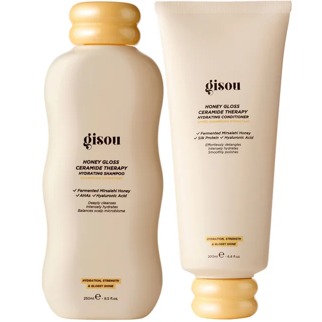Gisou Honey Gloss Ceramide Cleanse Shampoo + Conditioner