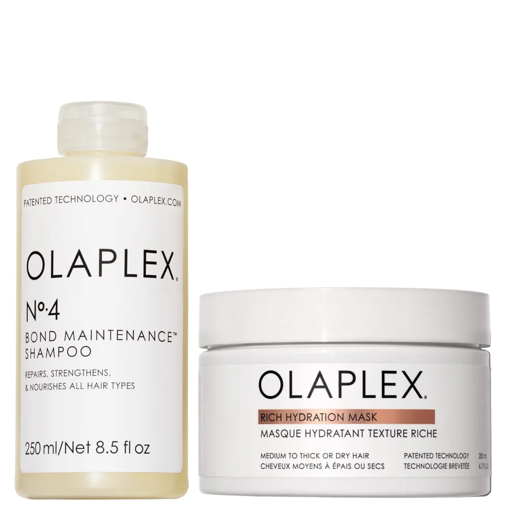 Olaplex No.4 Bond Maintenance Shampoo & Rich Hydration Mask Bundle Image 1